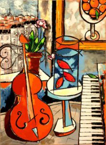 Voir le détail de cette oeuvre: The three goldfish of Matisse with cello, etc